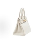 HERMES Birkin 30 Gold Buckle Women\'s Edition 10 Craie Milkshake White